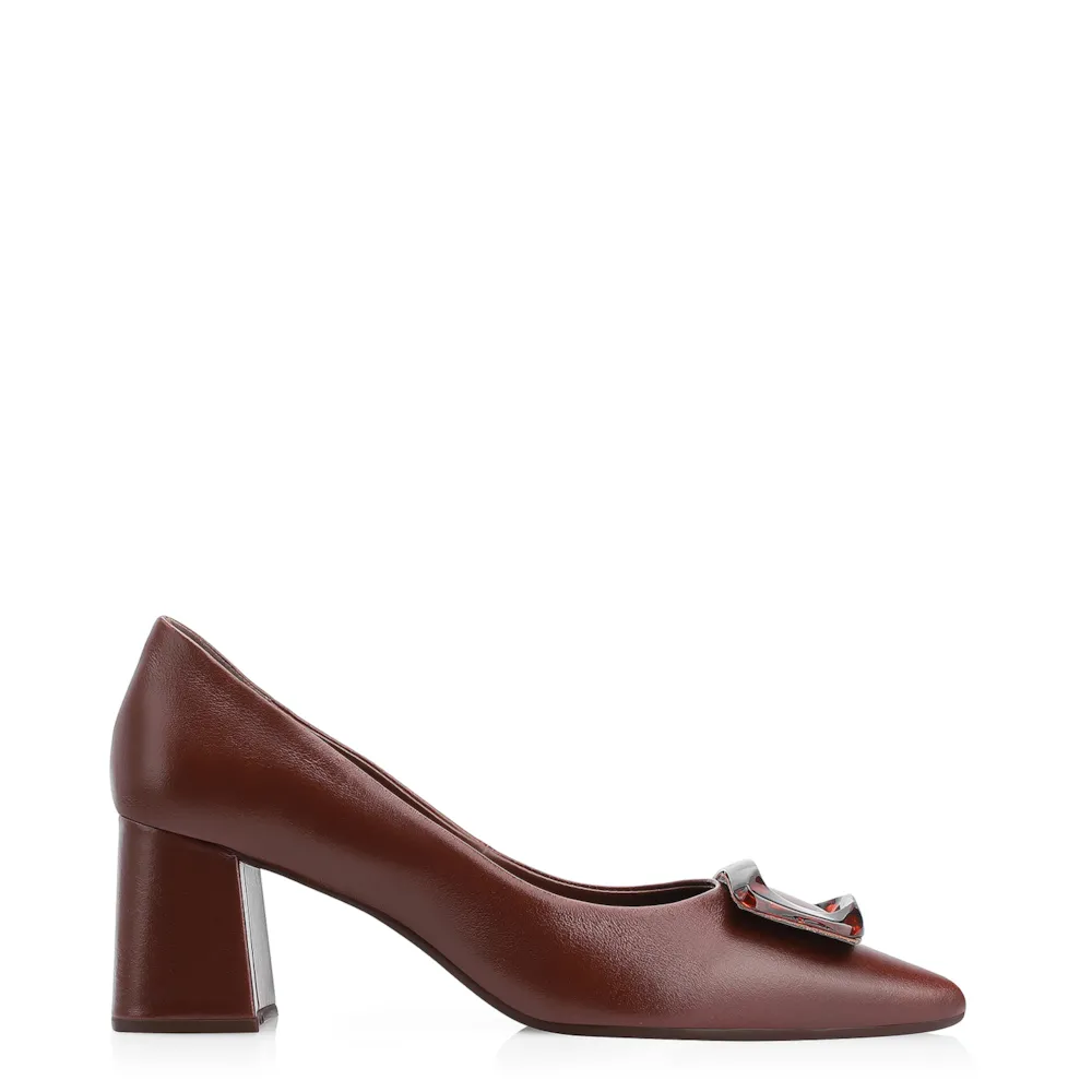 Scarpin Couro Marrom - imagem 2