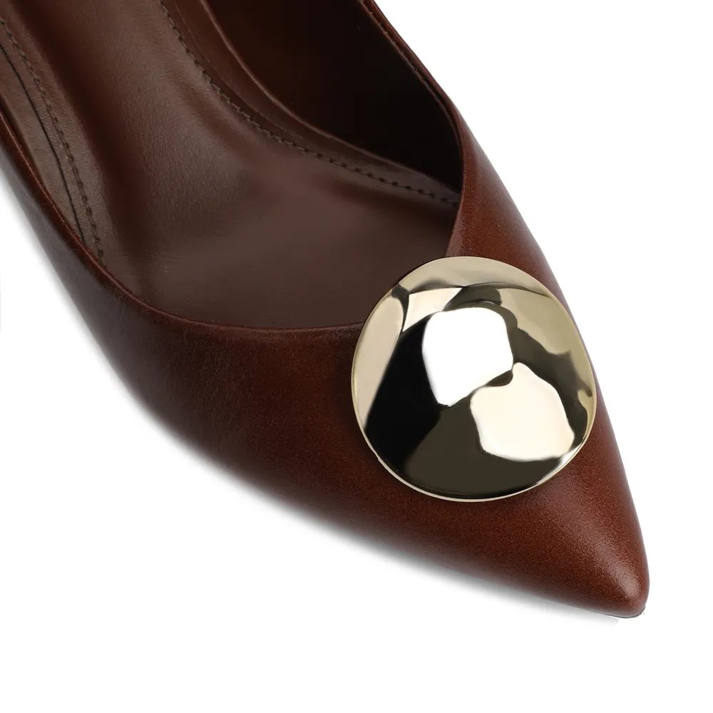 Scarpin Couro Marrom - imagem 6