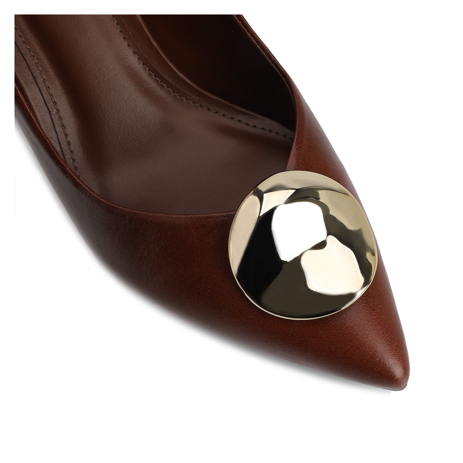 Scarpin Couro Marrom