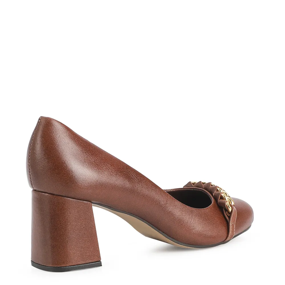 Scarpin Couro Marrom - imagem 3
