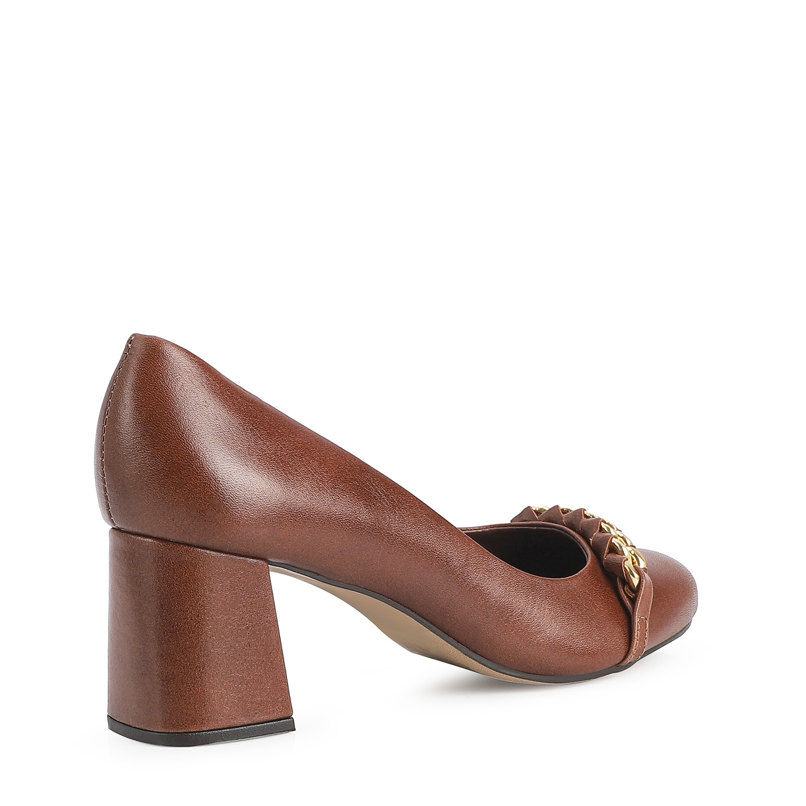 Scarpin Couro Marrom