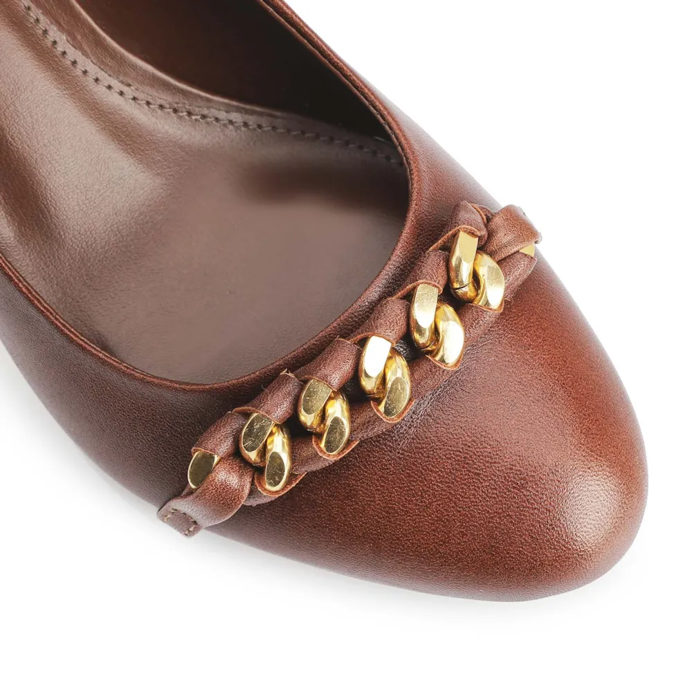 Scarpin Couro Marrom - imagem 6