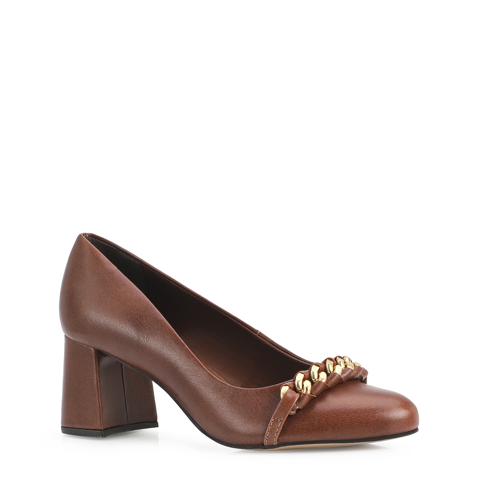 Scarpin Couro Marrom