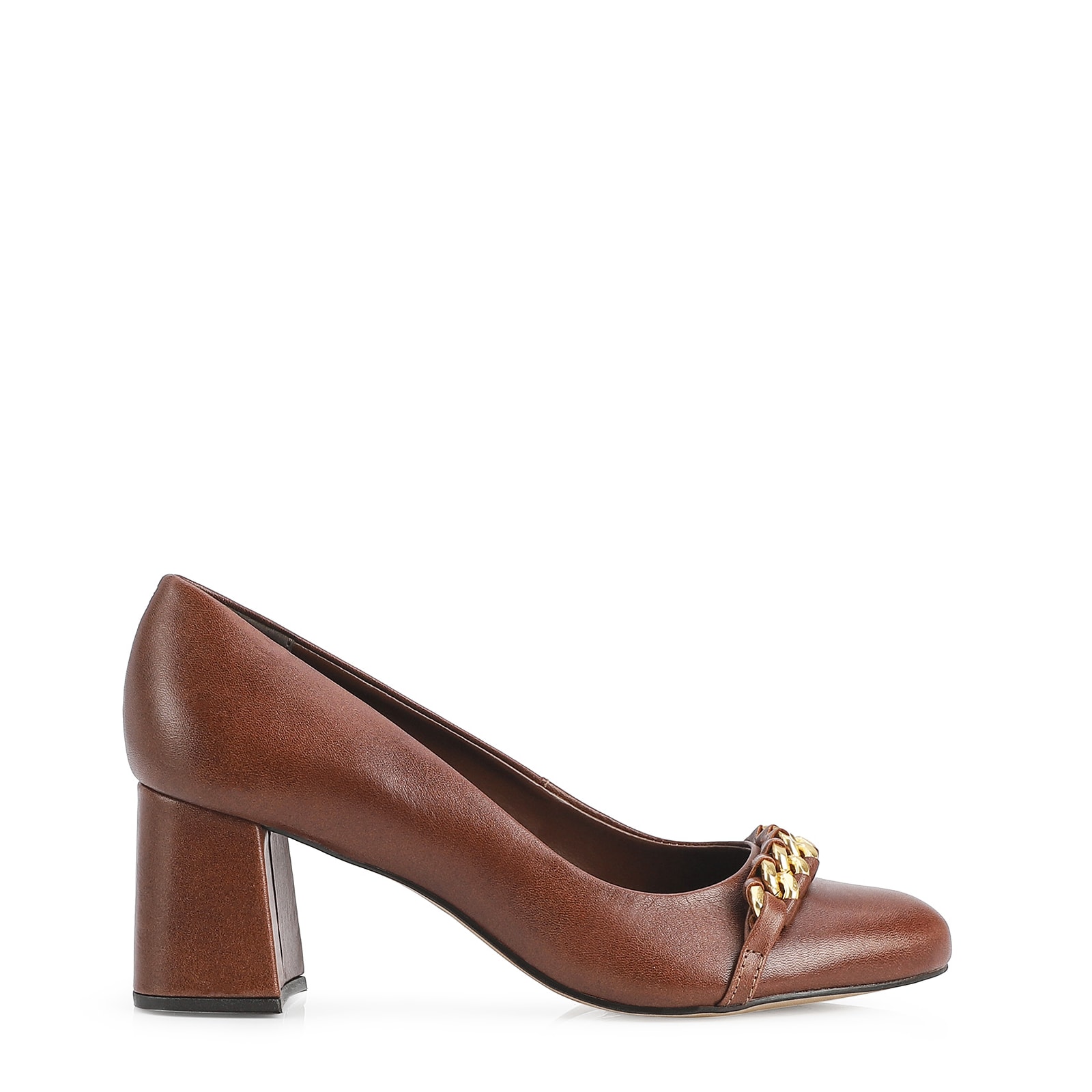 Scarpin Couro Marrom