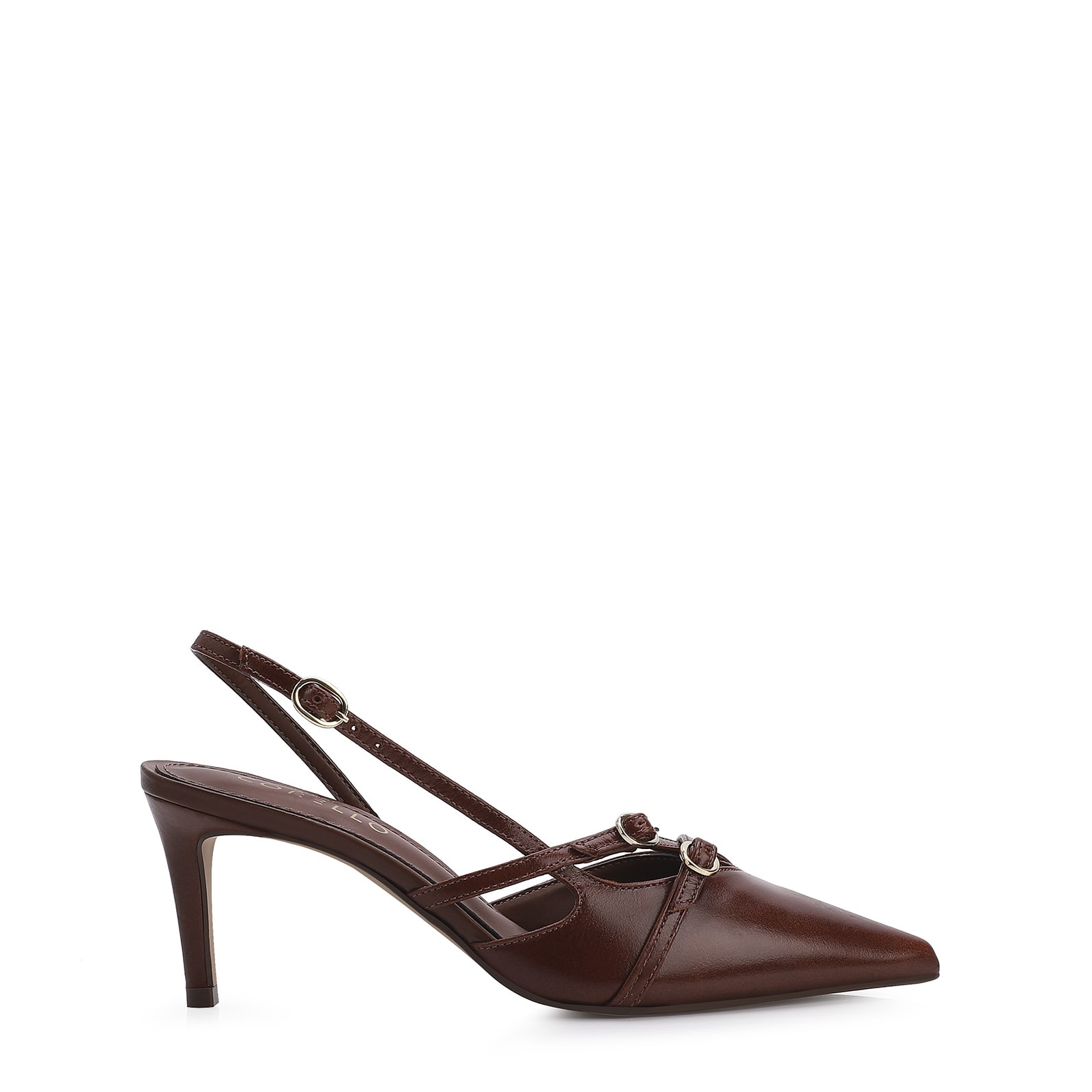 Scarpin Couro Marrom