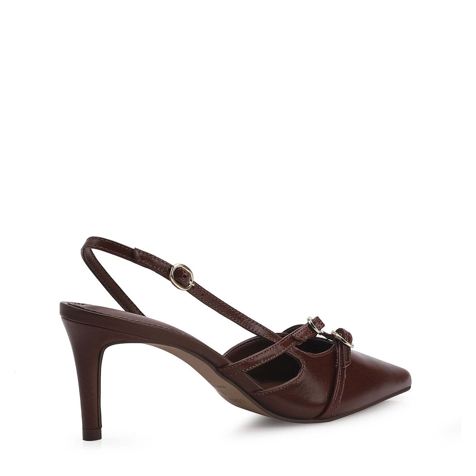 Scarpin Couro Marrom