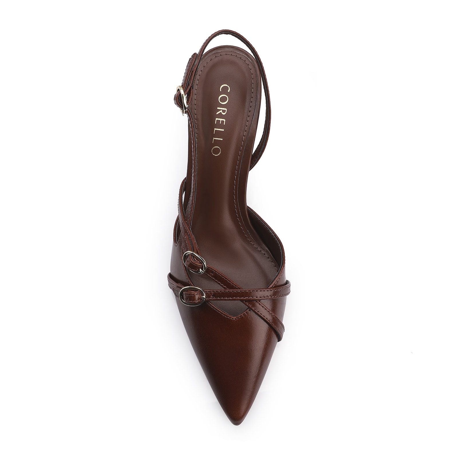 Scarpin Couro Marrom