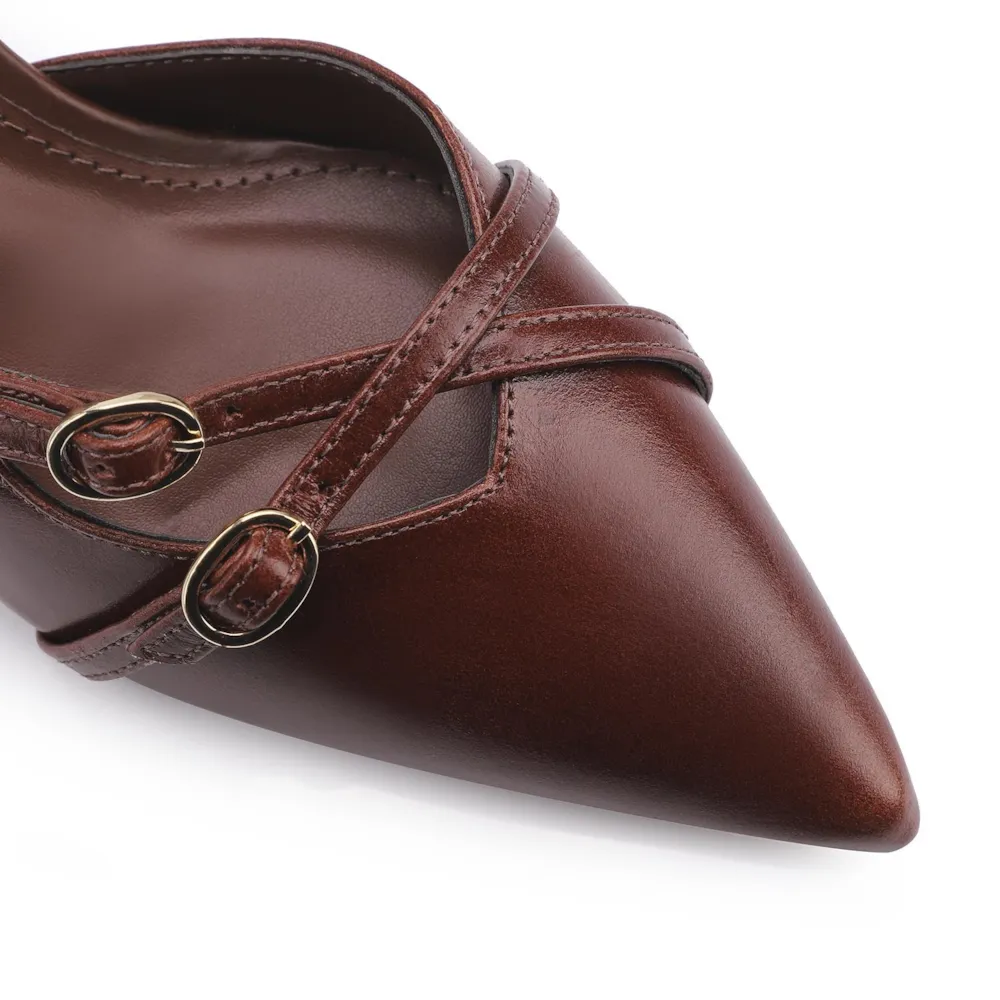 Scarpin Couro Marrom - imagem 7