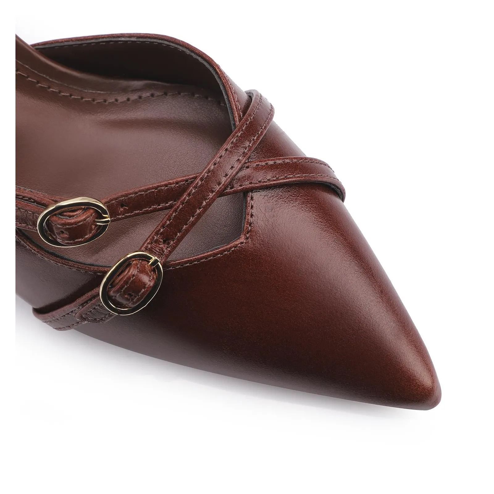 Scarpin Couro Marrom