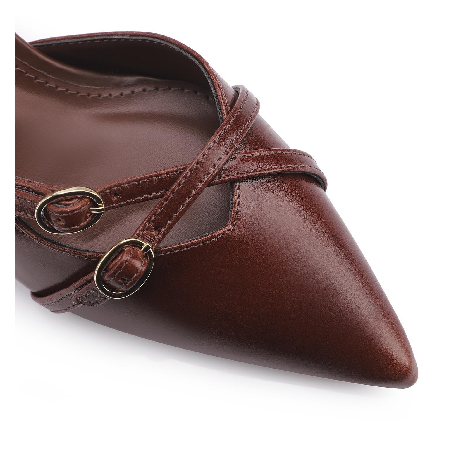 Scarpin Couro Marrom