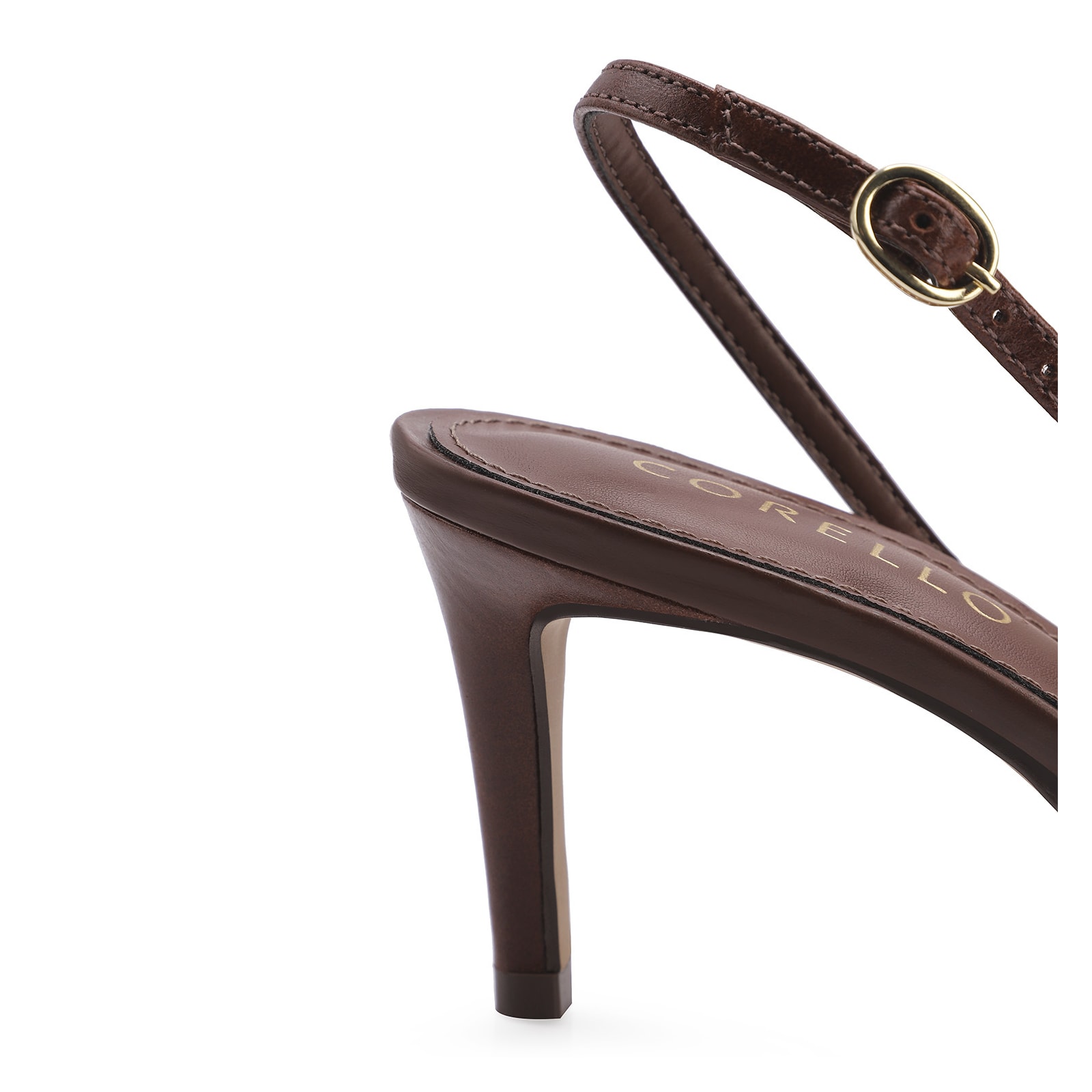Scarpin Couro Marrom
