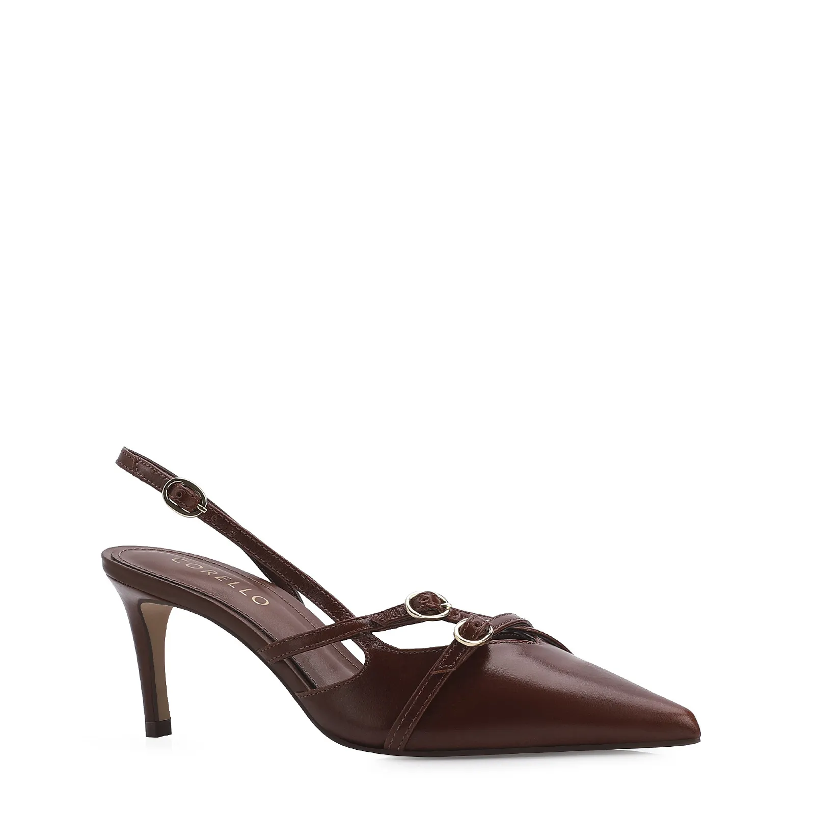 Scarpin Couro Marrom