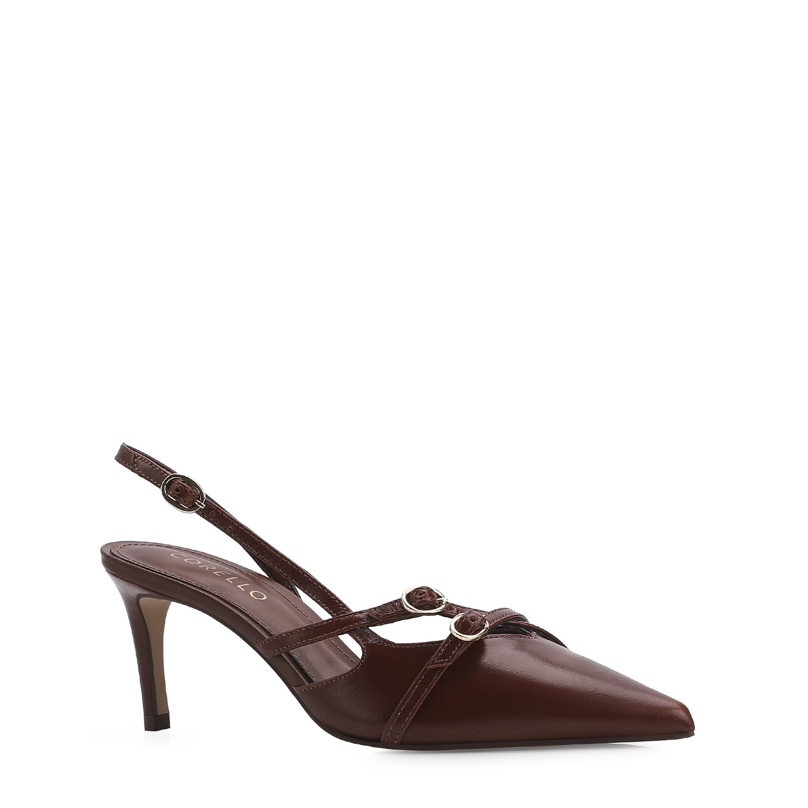 Scarpin Couro Marrom