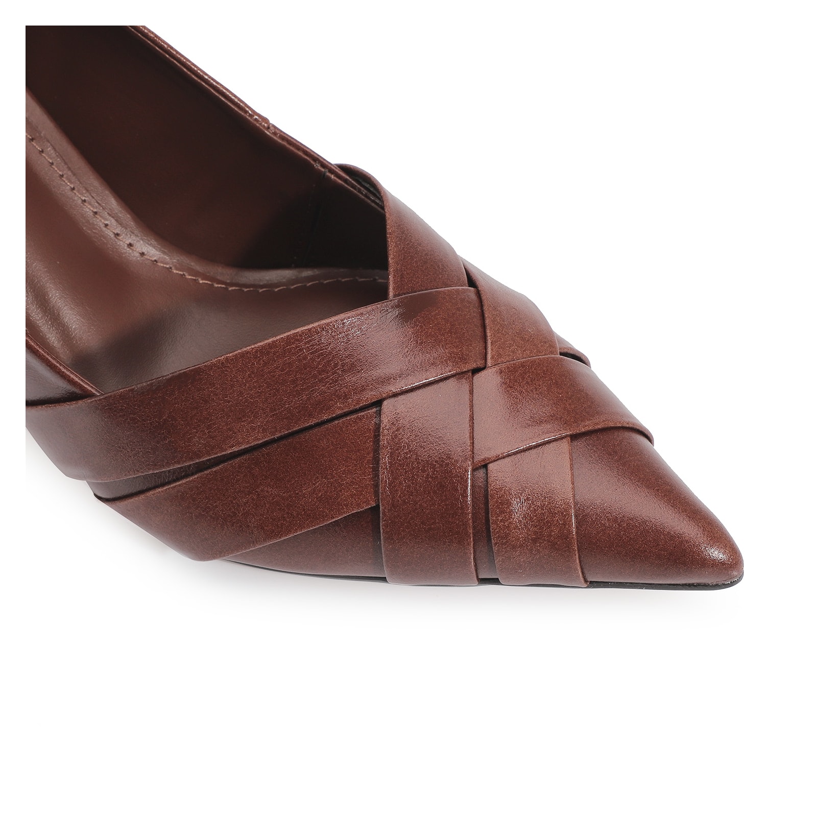 Scarpin Couro Marrom