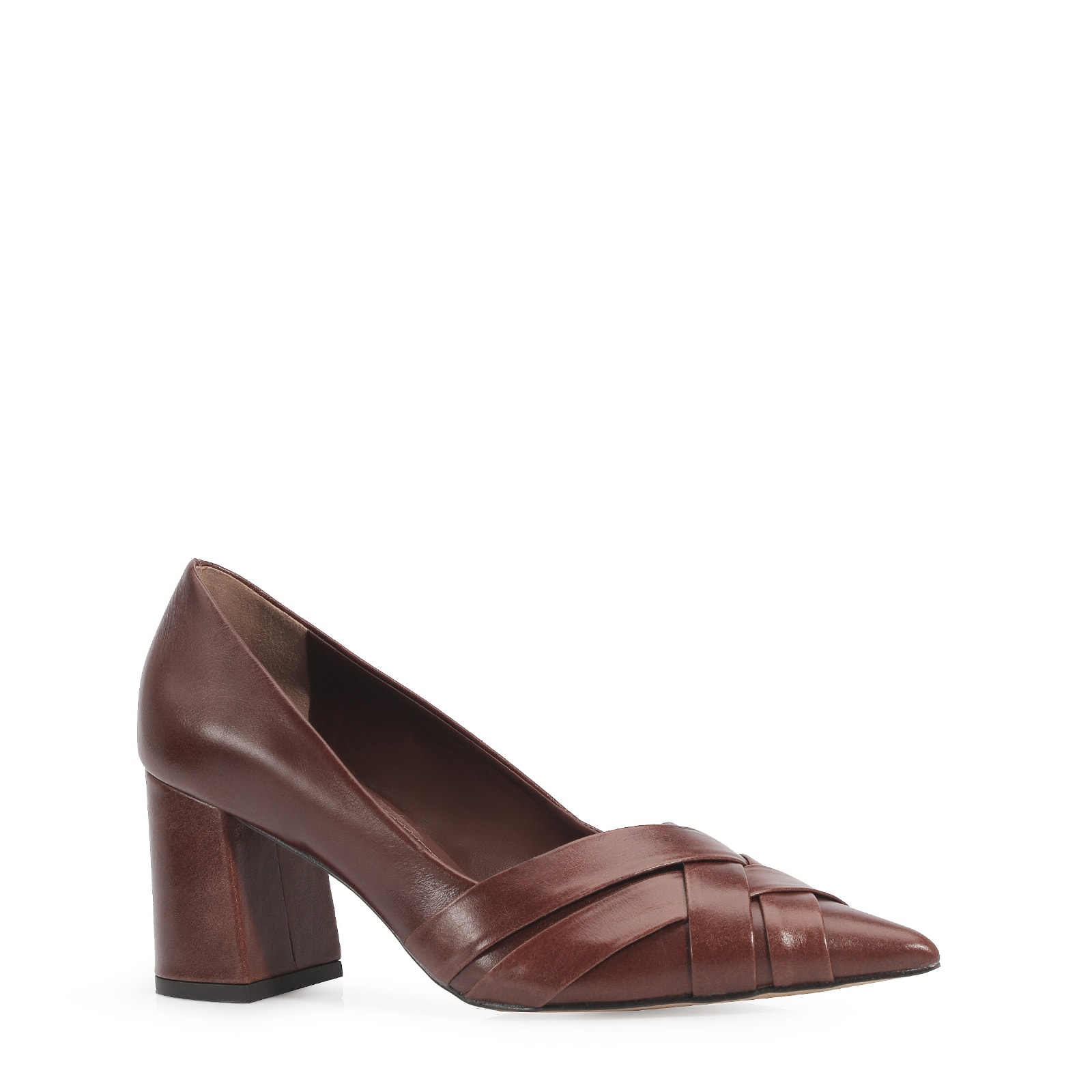 Scarpin Couro Marrom