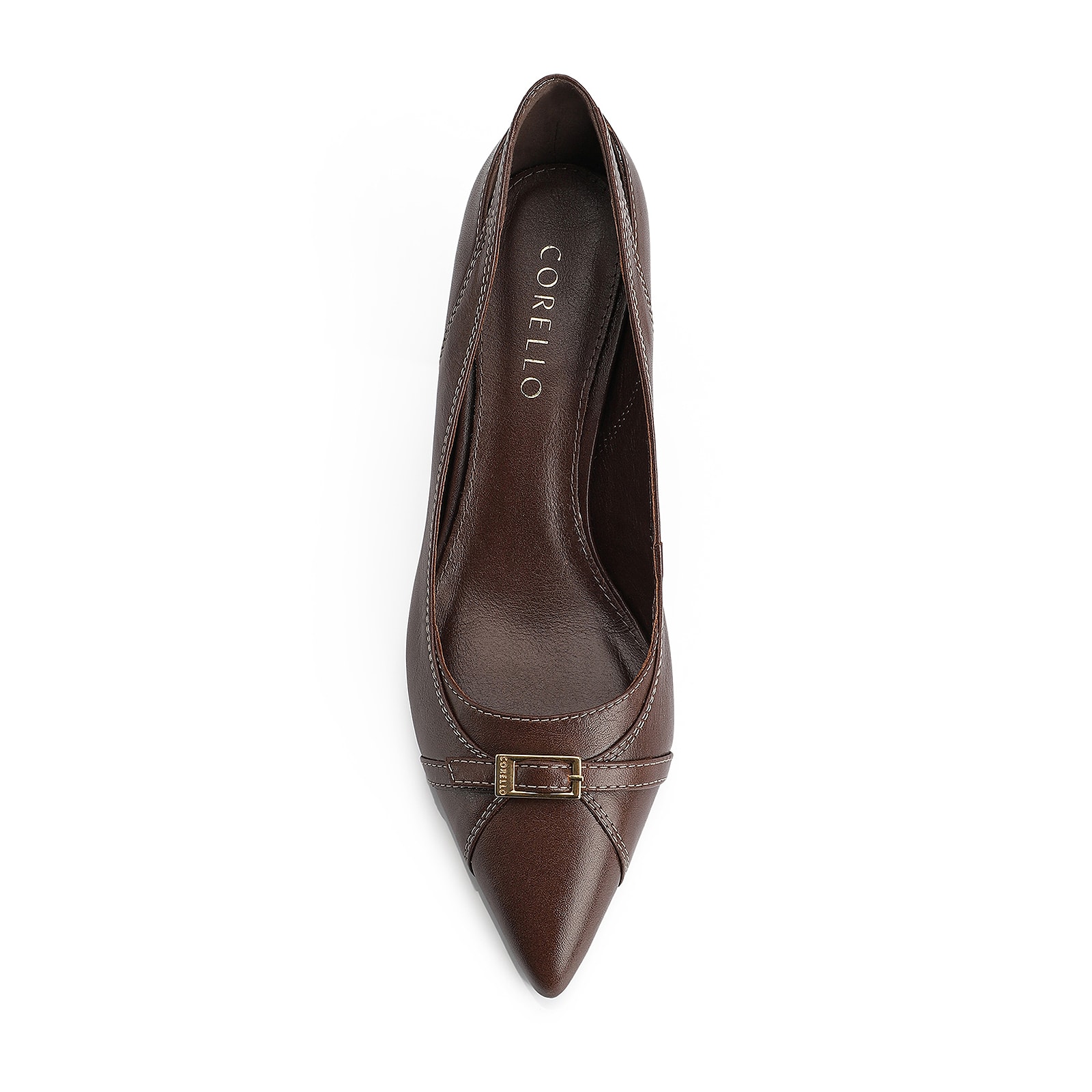 Scarpin Couro Marrom