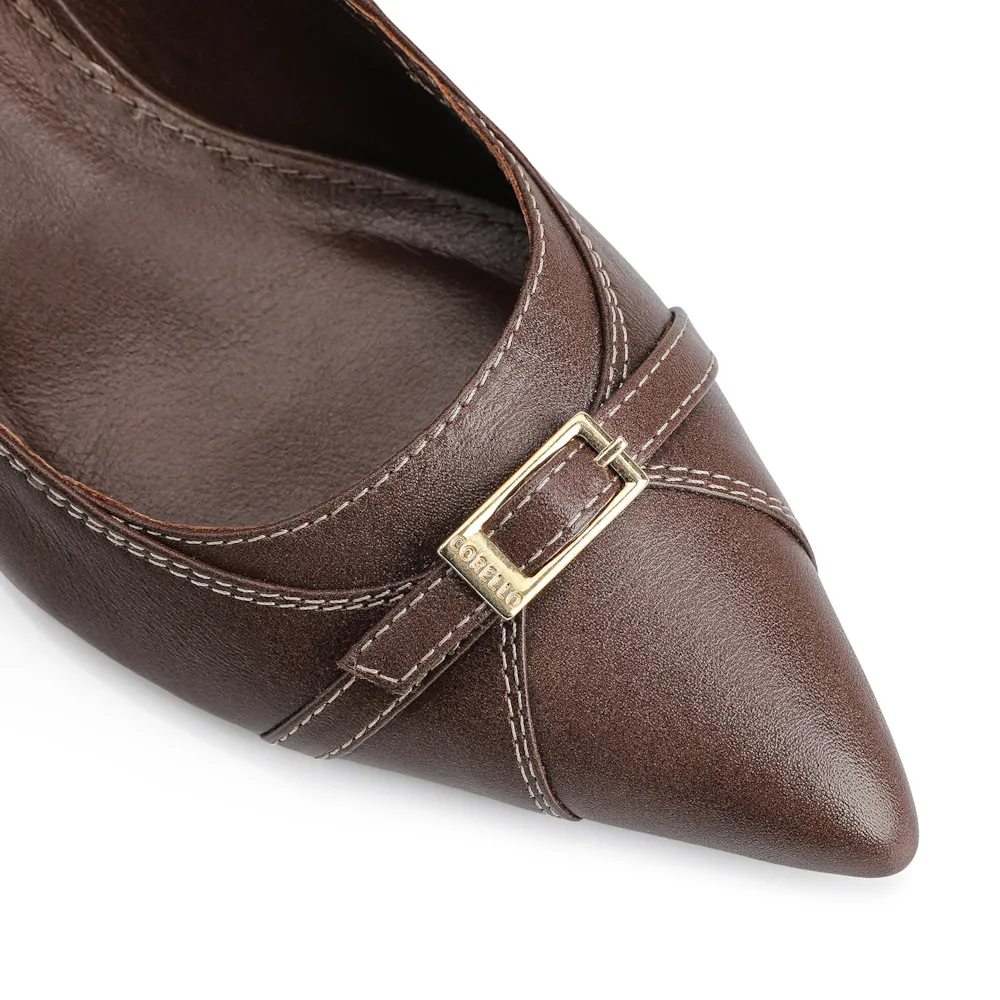 Scarpin Couro Marrom - imagem 7