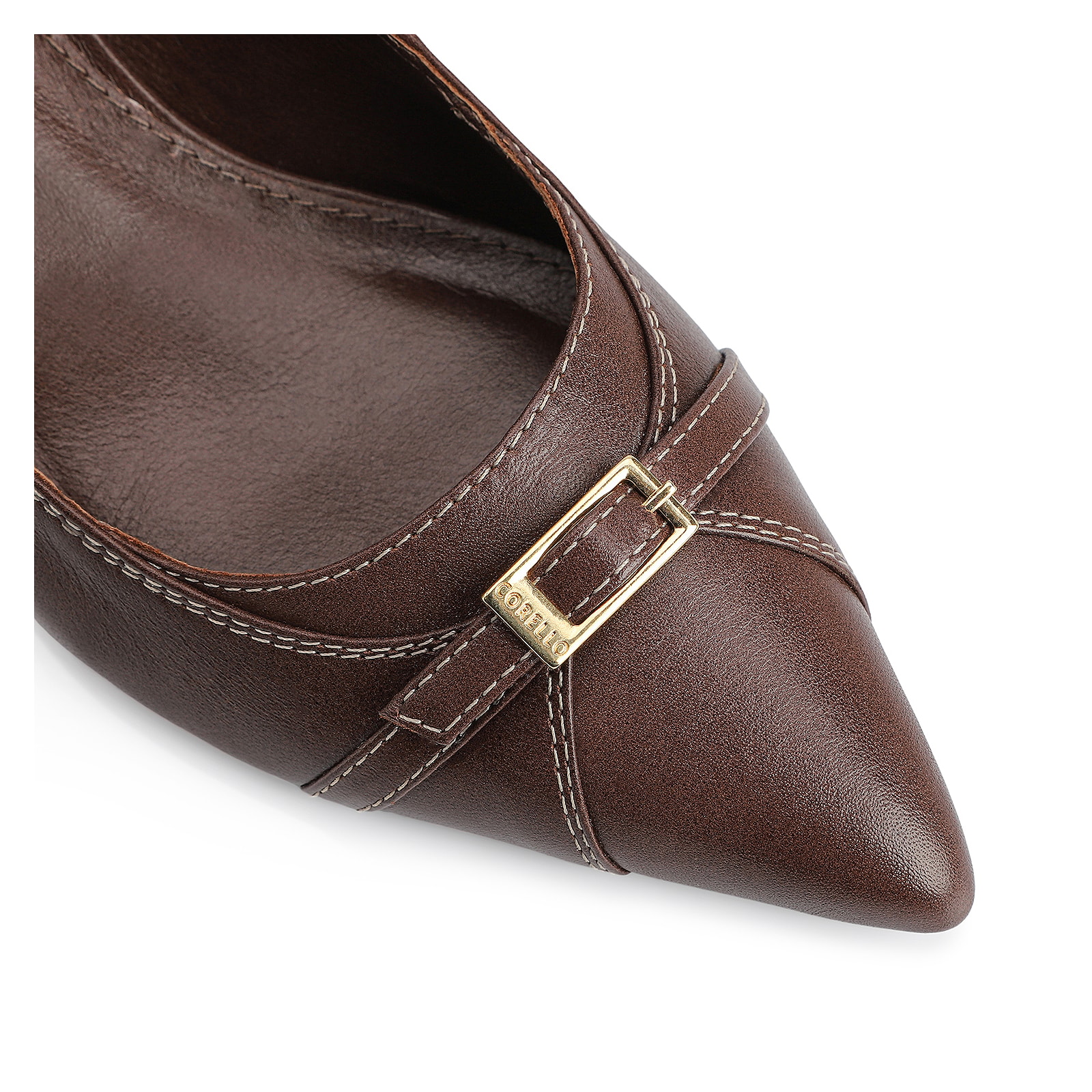 Scarpin Couro Marrom
