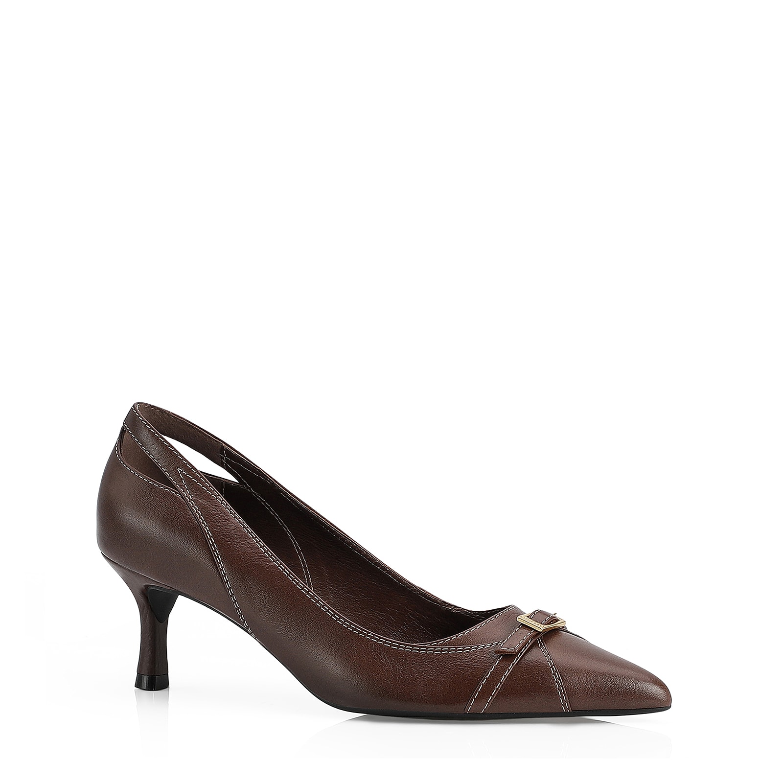 Scarpin Couro Marrom