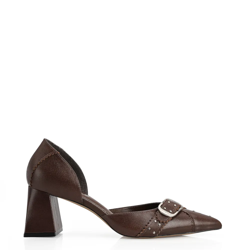 Scarpin Couro Marrom - imagem 3
