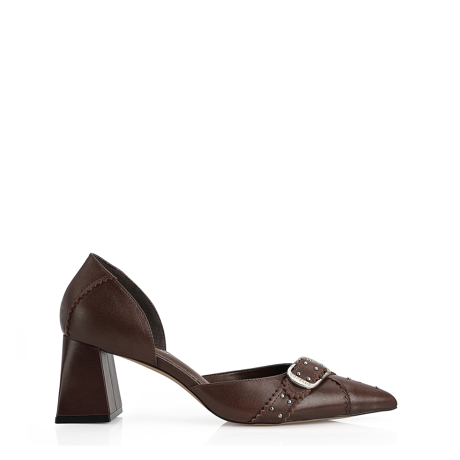 Scarpin Couro Marrom