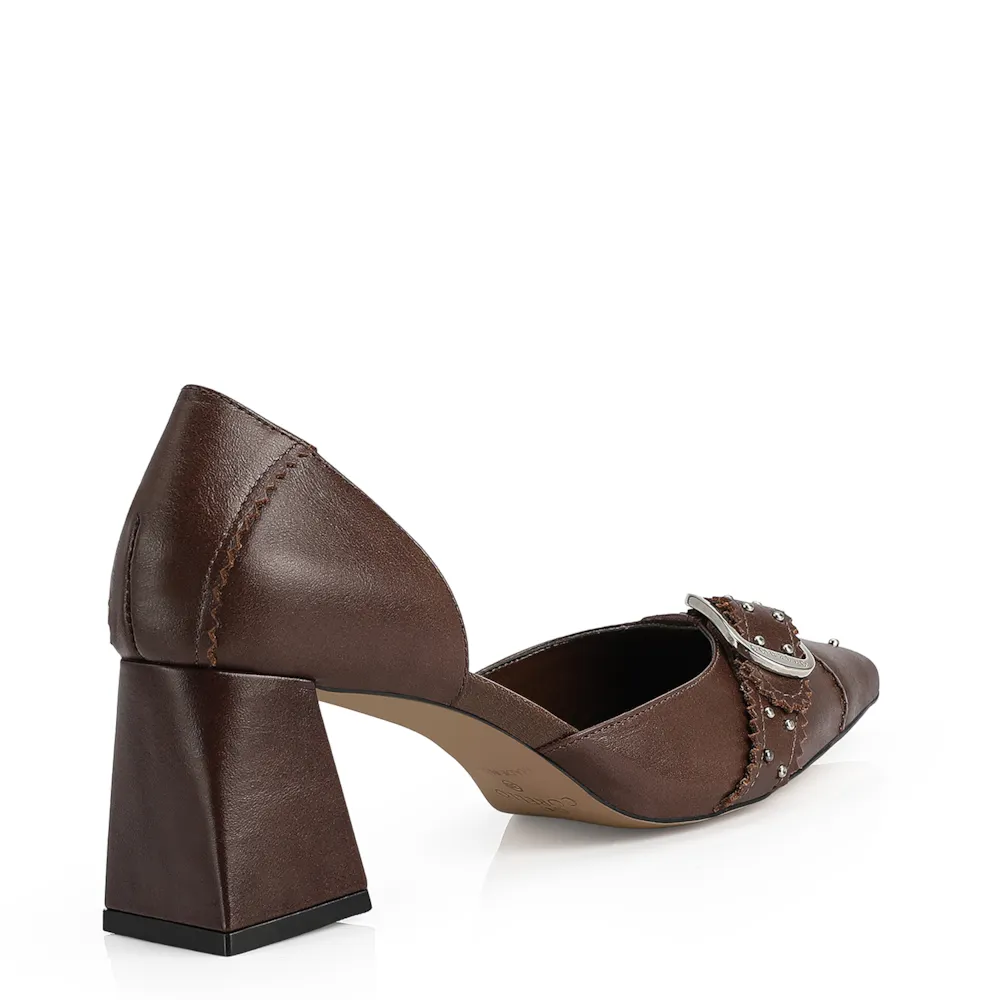 Scarpin Couro Marrom - imagem 4