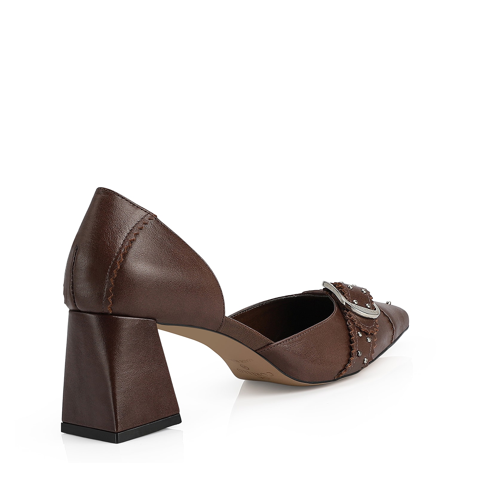 Scarpin Couro Marrom