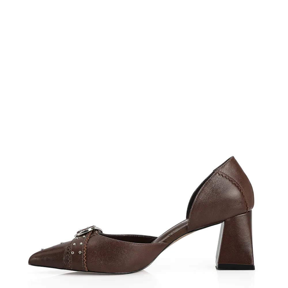 Scarpin Couro Marrom - imagem 5
