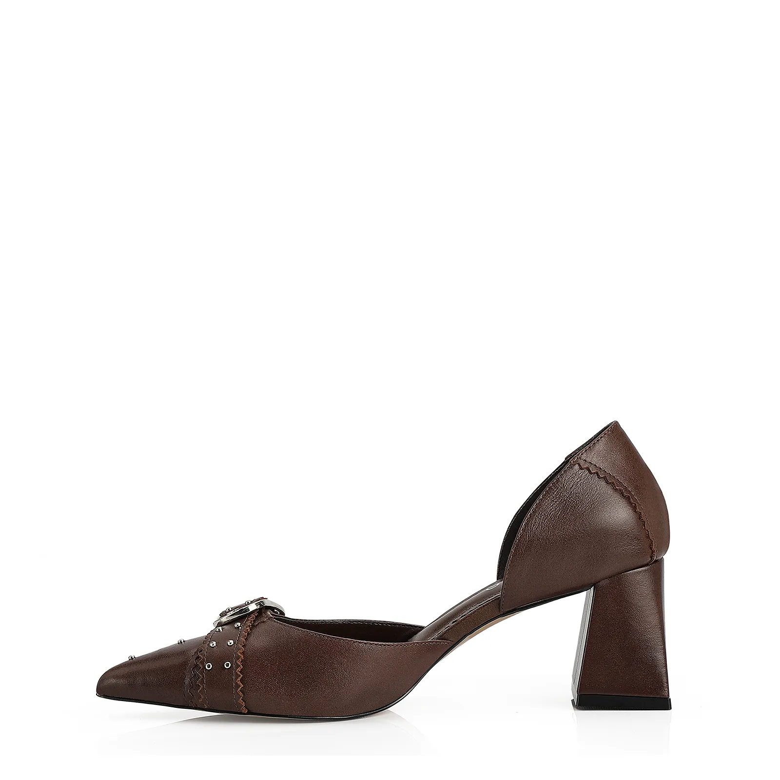 Scarpin Couro Marrom