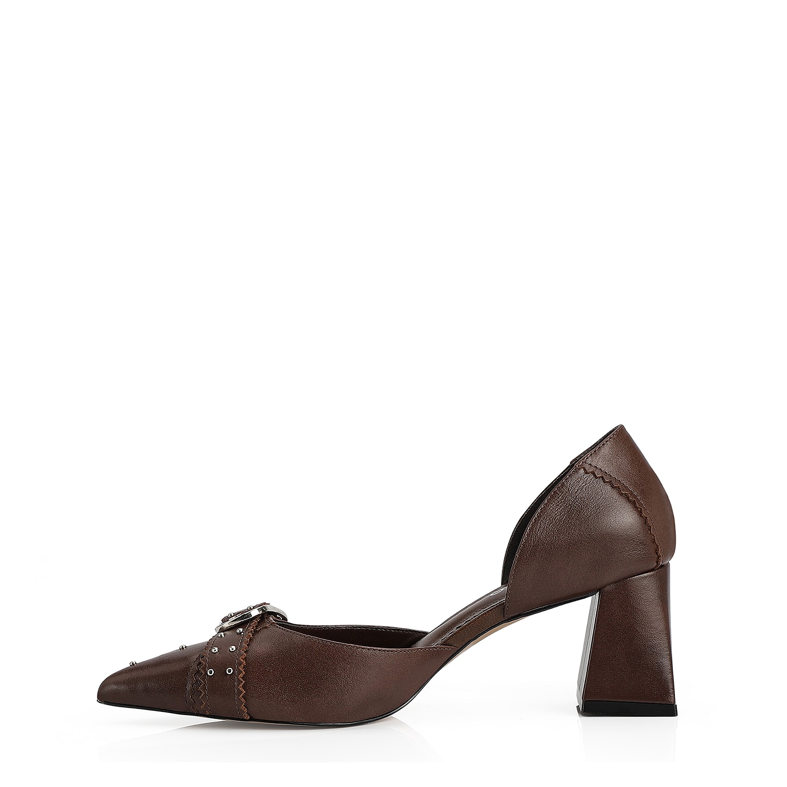 Scarpin Couro Marrom