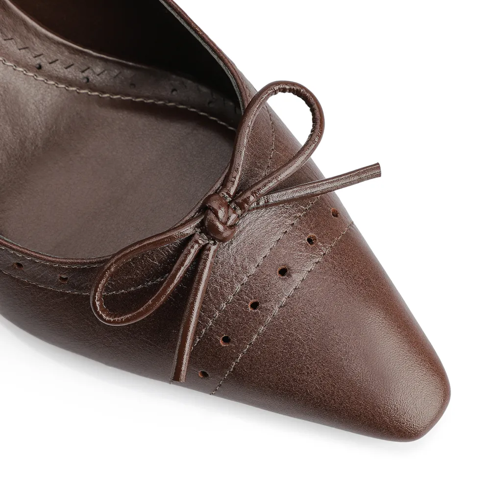 Scarpin Couro Marrom - imagem 7