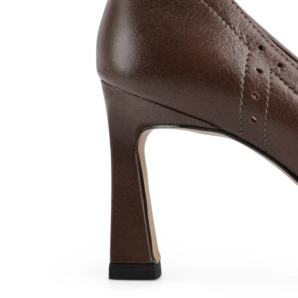 Scarpin Couro Marrom - imagem 8