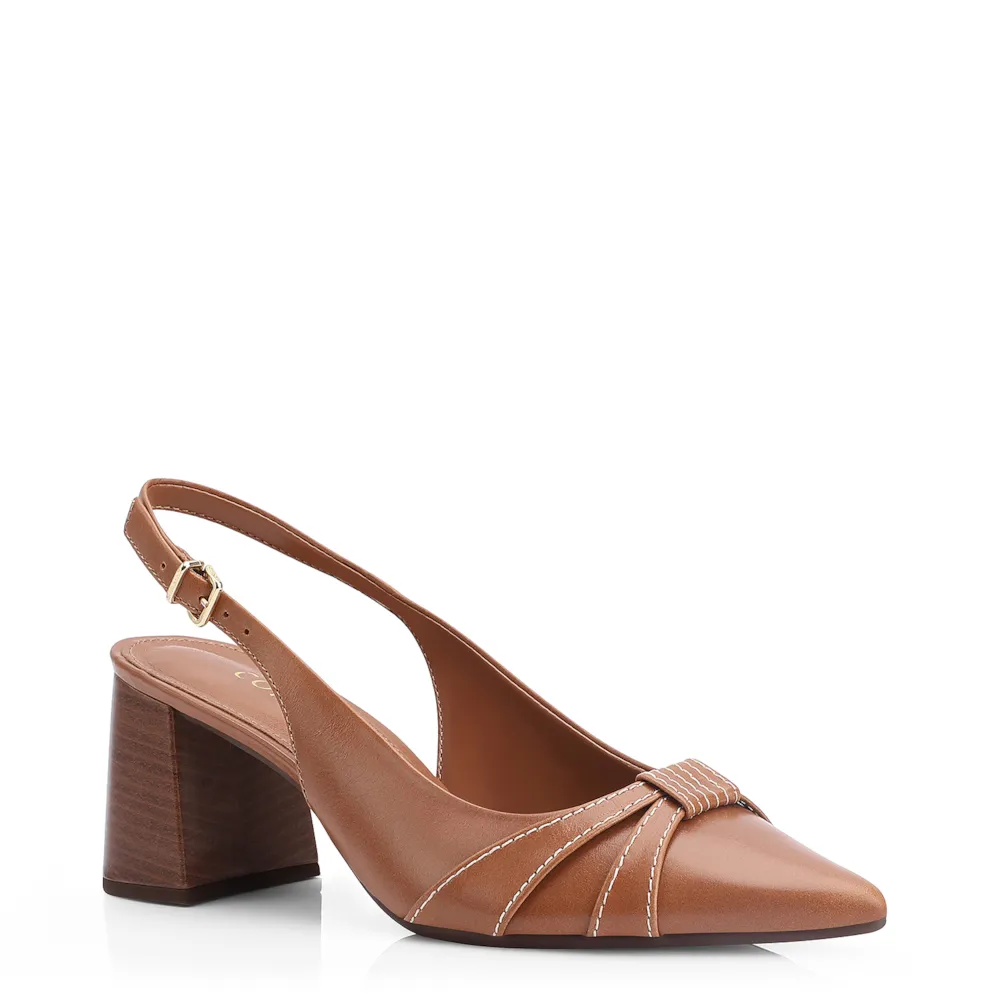 Scarpin Couro Marrom