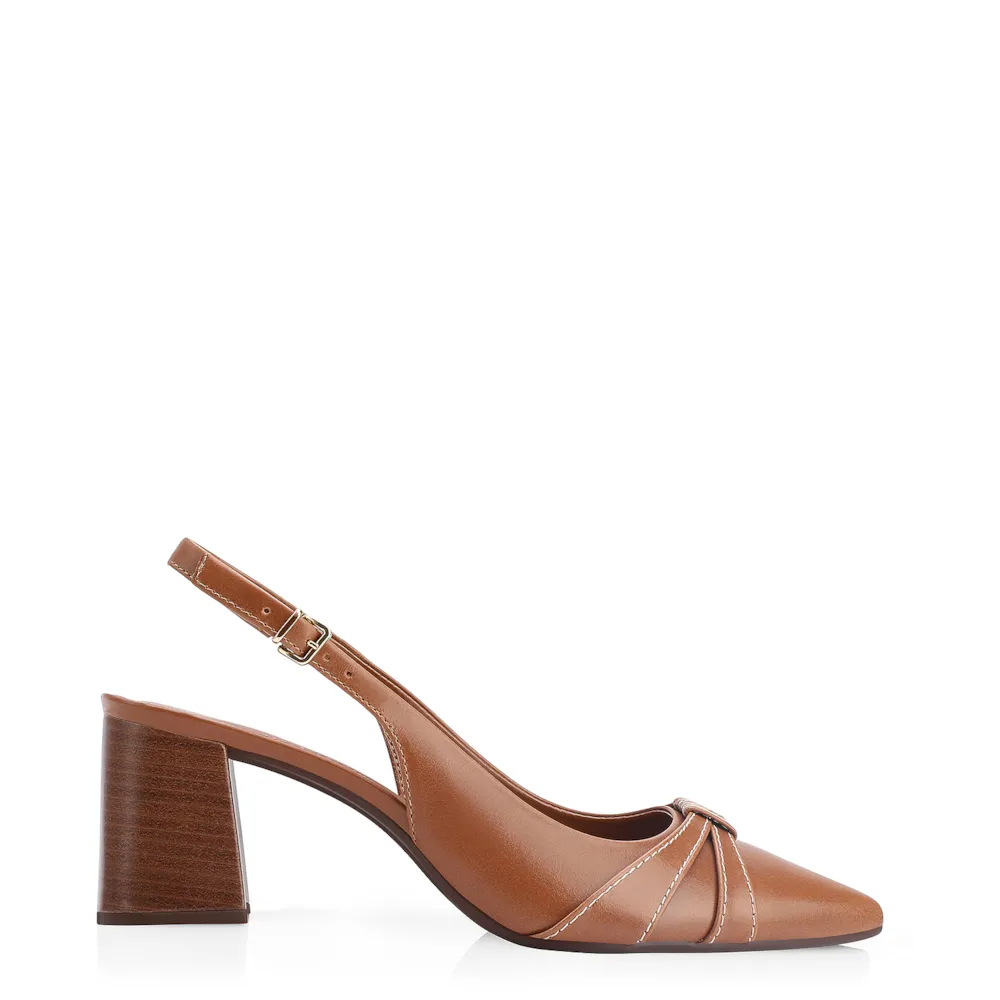 Scarpin Couro Marrom - imagem 2