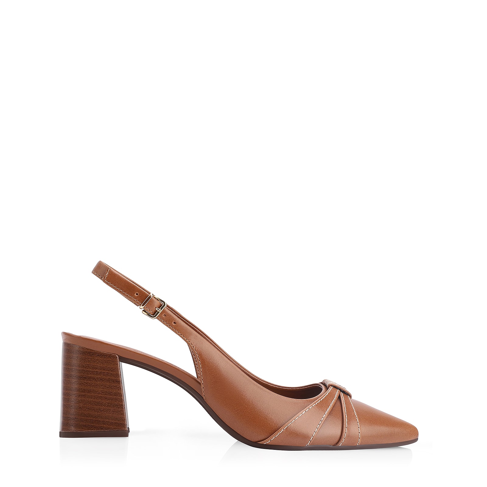 Scarpin Couro Marrom