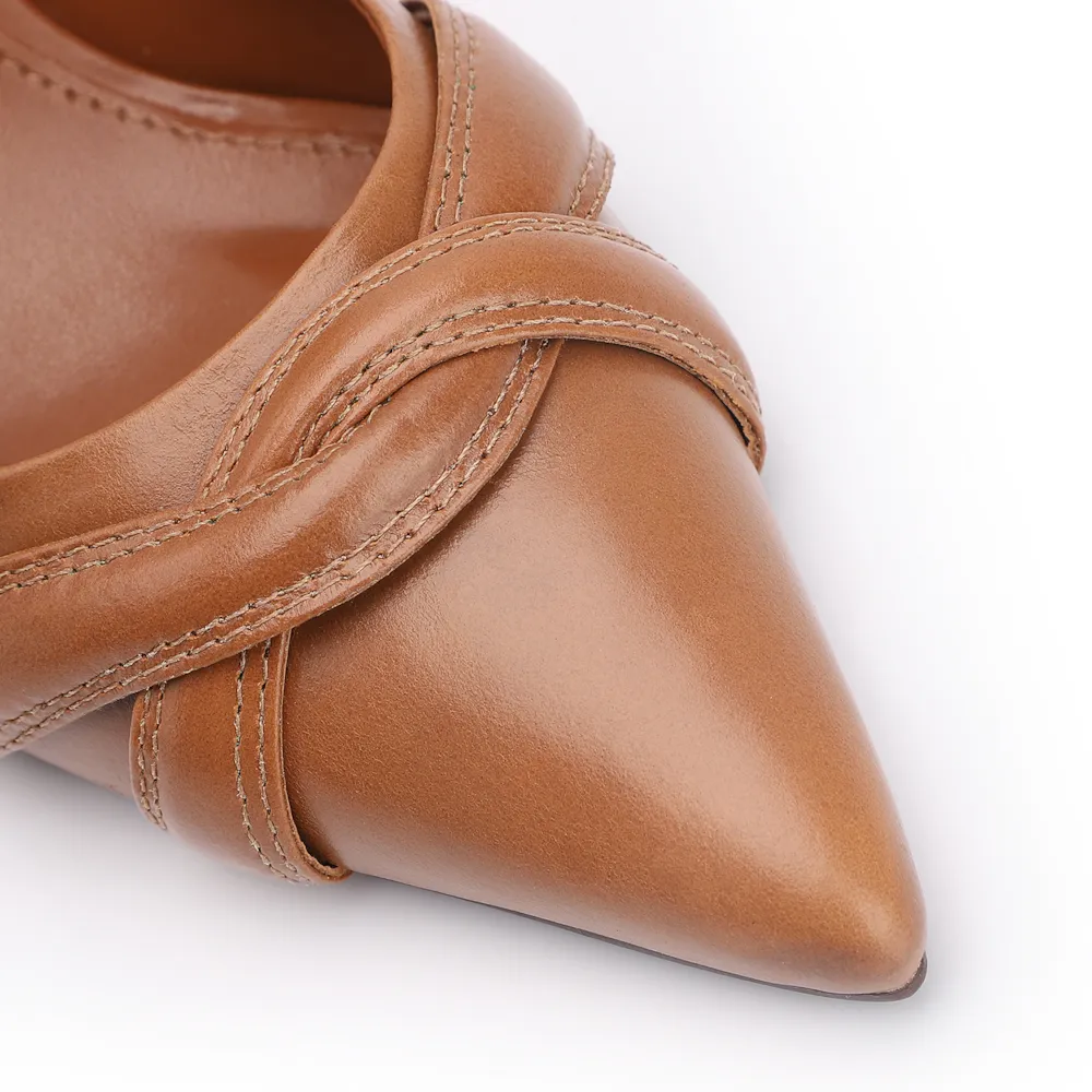 Scarpin Couro Marrom - imagem 7