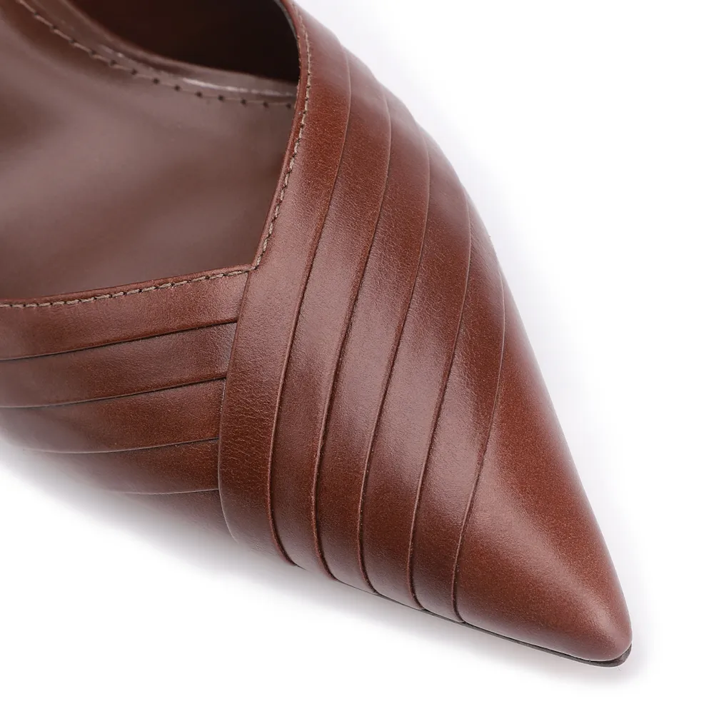 Scarpin Couro Marrom - imagem 6