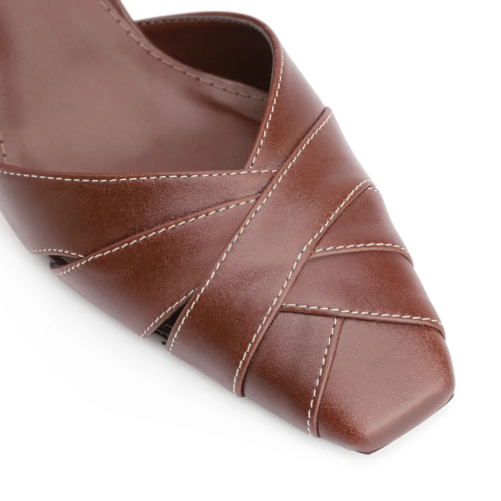 Scarpin Couro Marrom - imagem 6