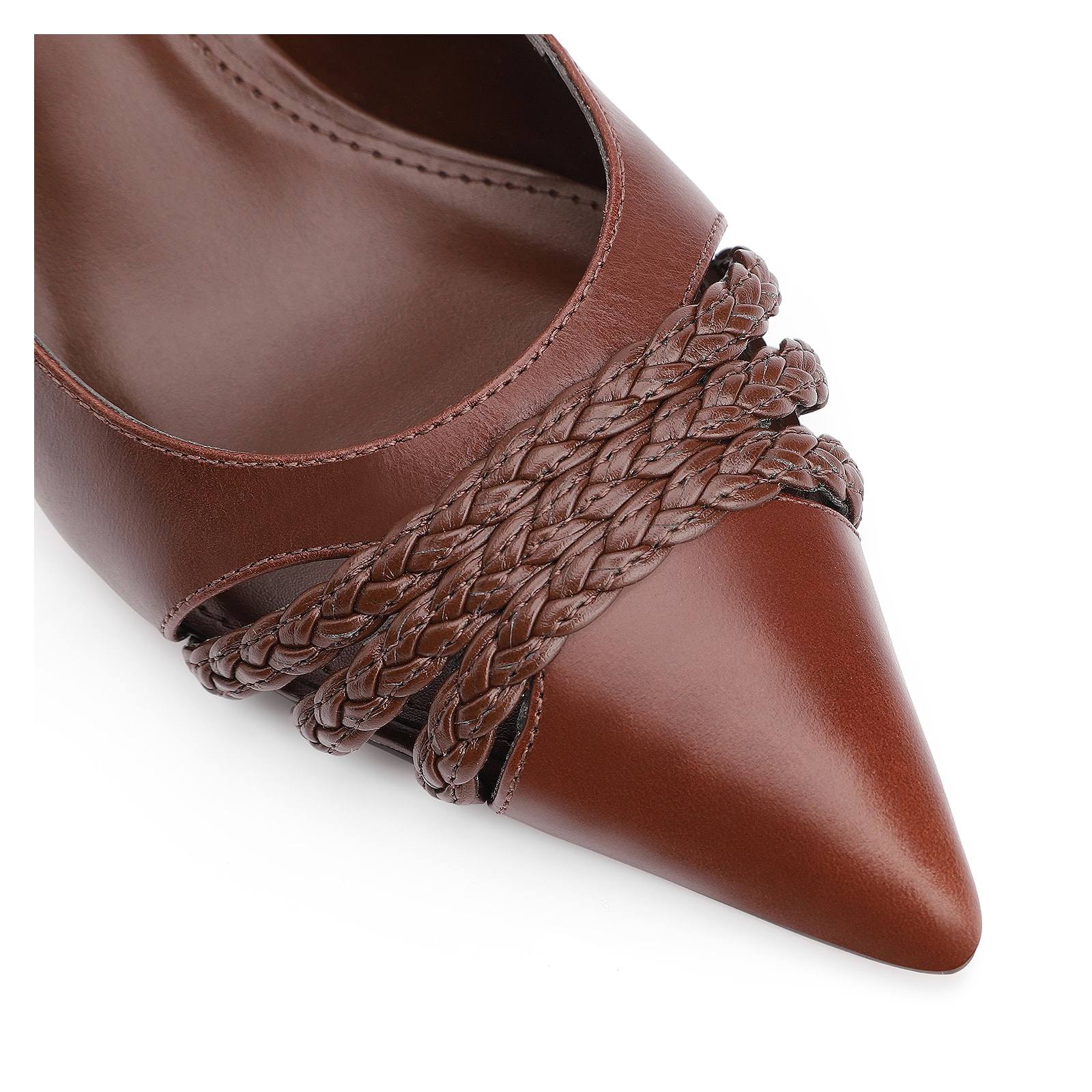 Scarpin Couro Marrom