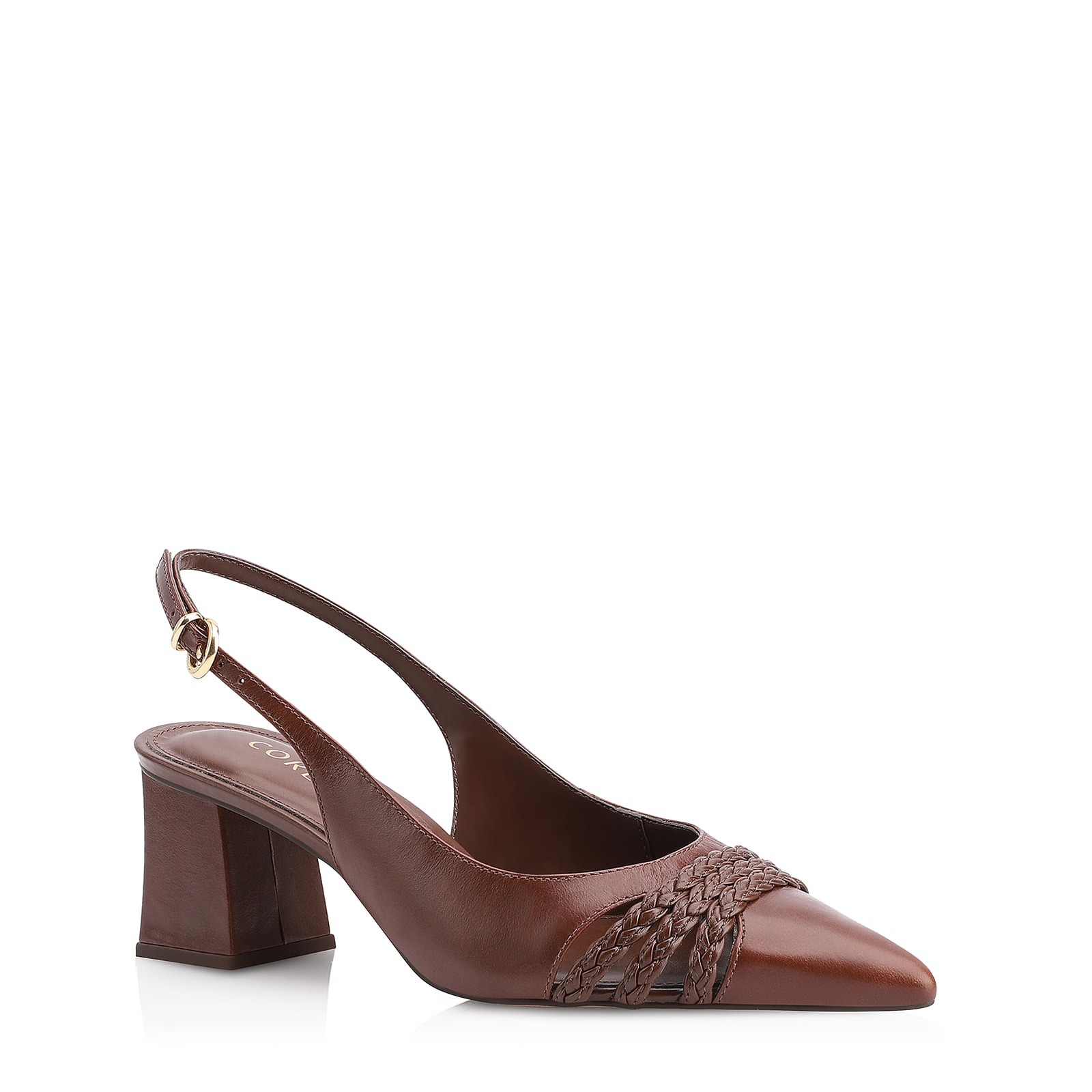 Scarpin Couro Marrom