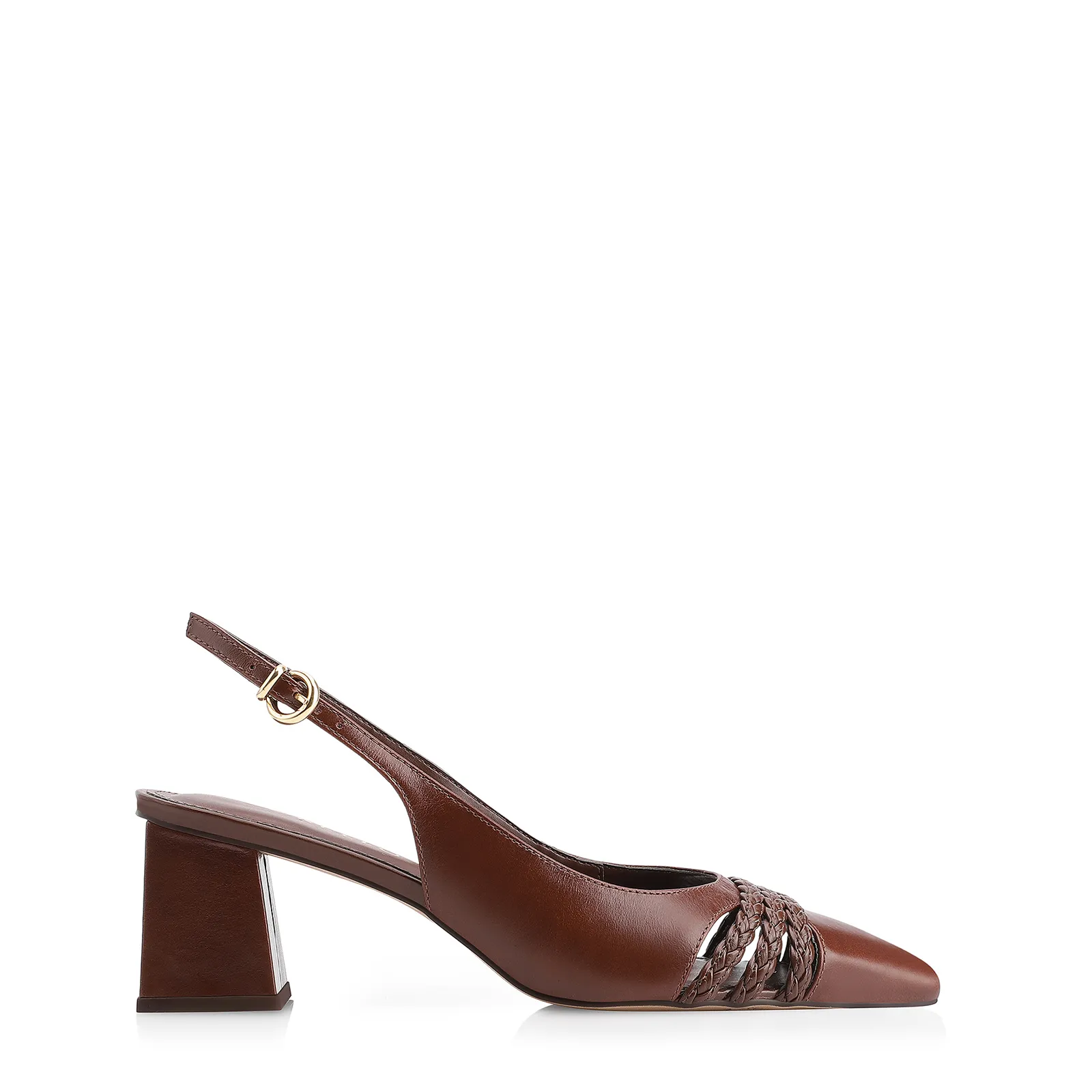 Scarpin Couro Marrom