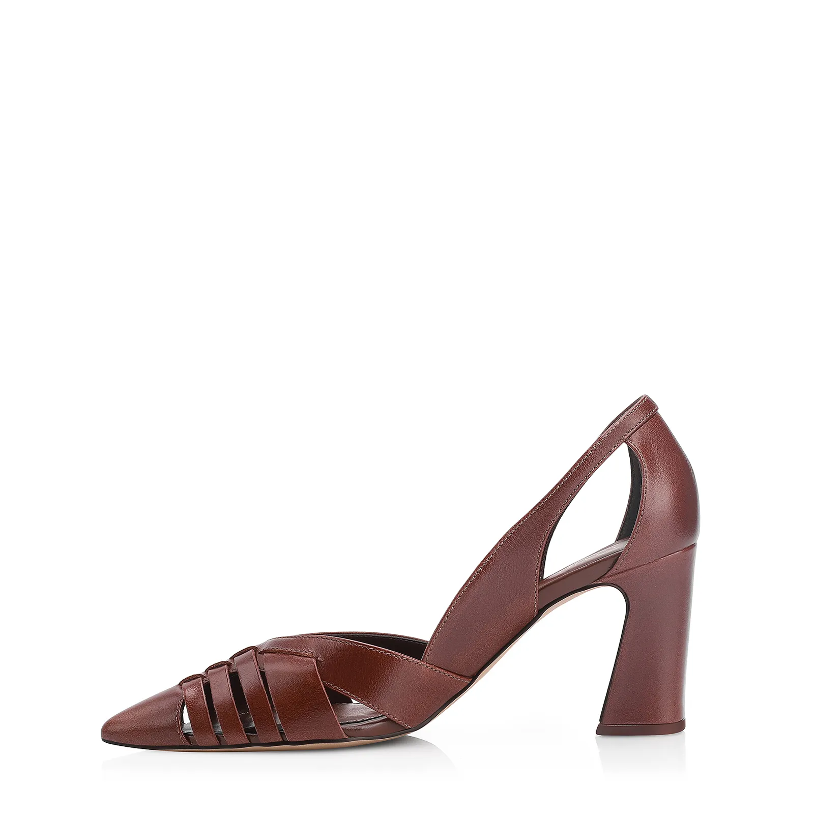 Scarpin Couro Marrom