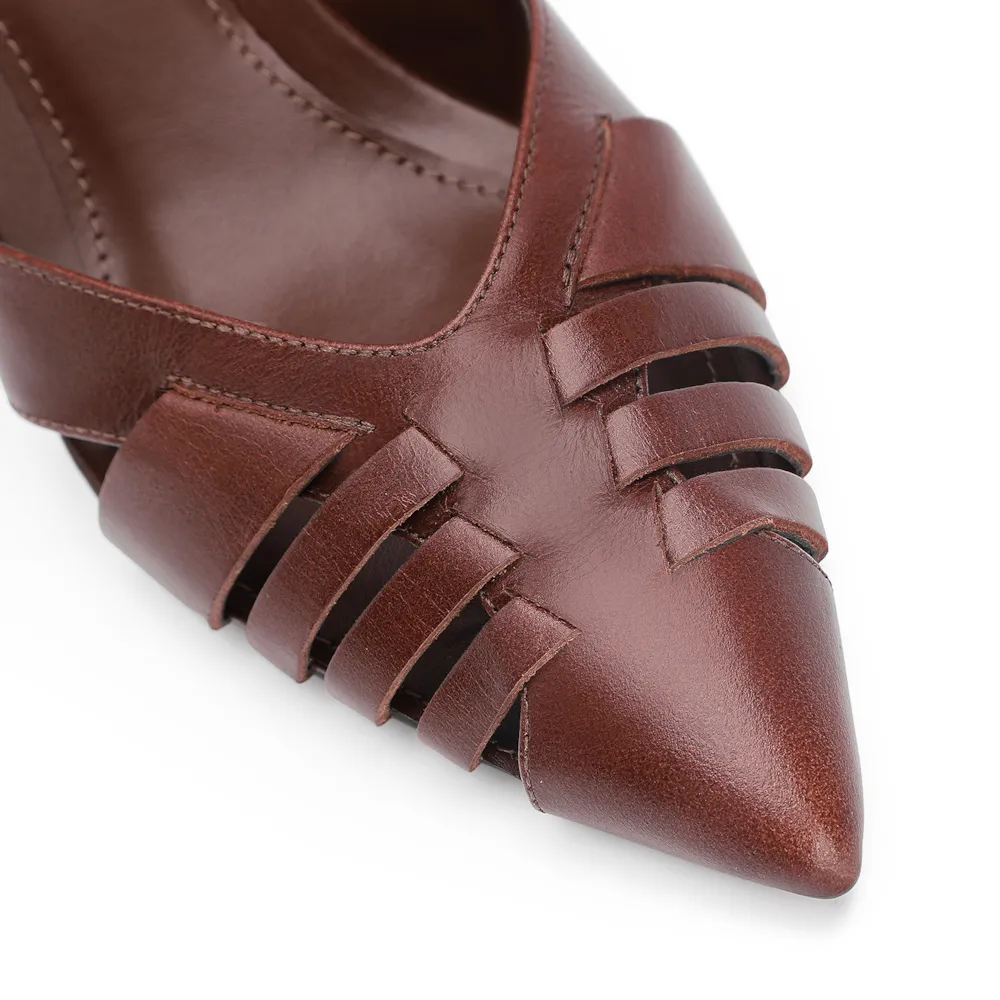 Scarpin Couro Marrom - imagem 7