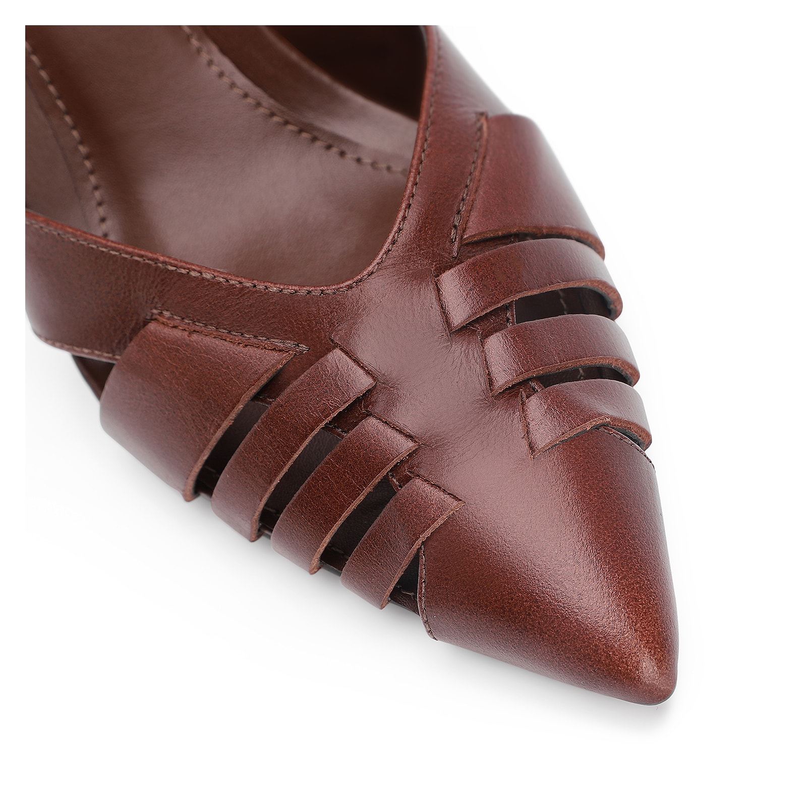 Scarpin Couro Marrom