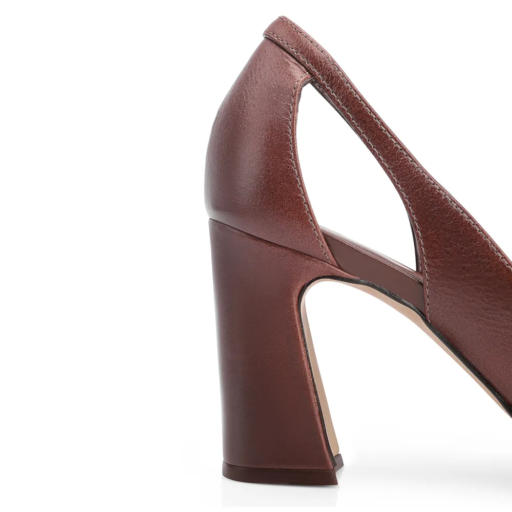 Scarpin Couro Marrom - imagem 8