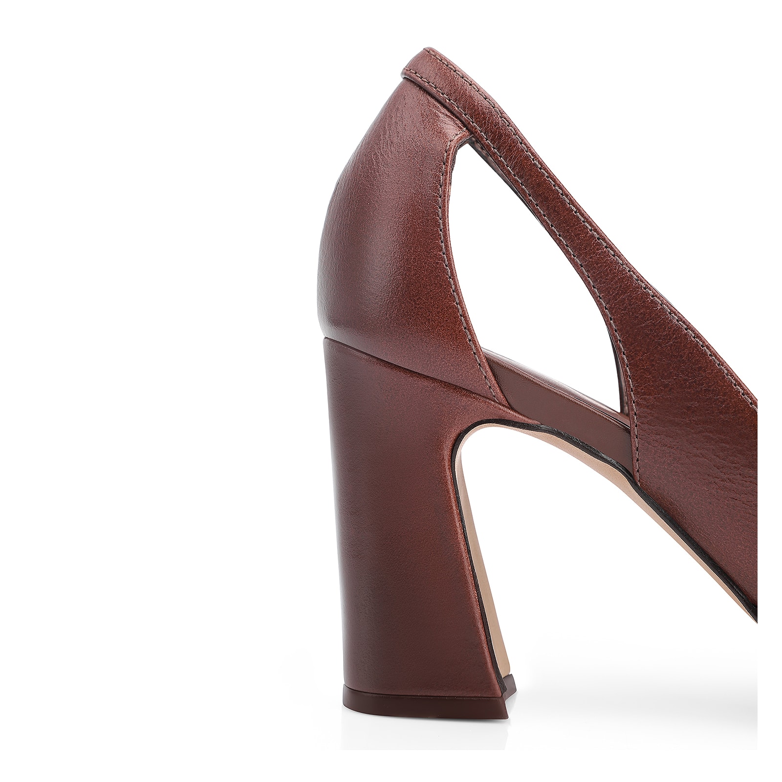 Scarpin Couro Marrom