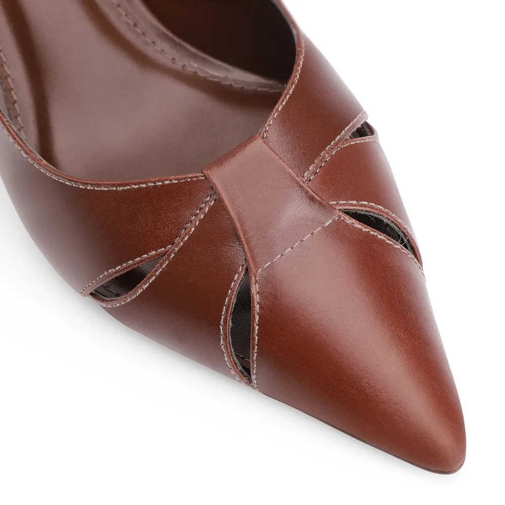 Scarpin Couro Marrom - imagem 6