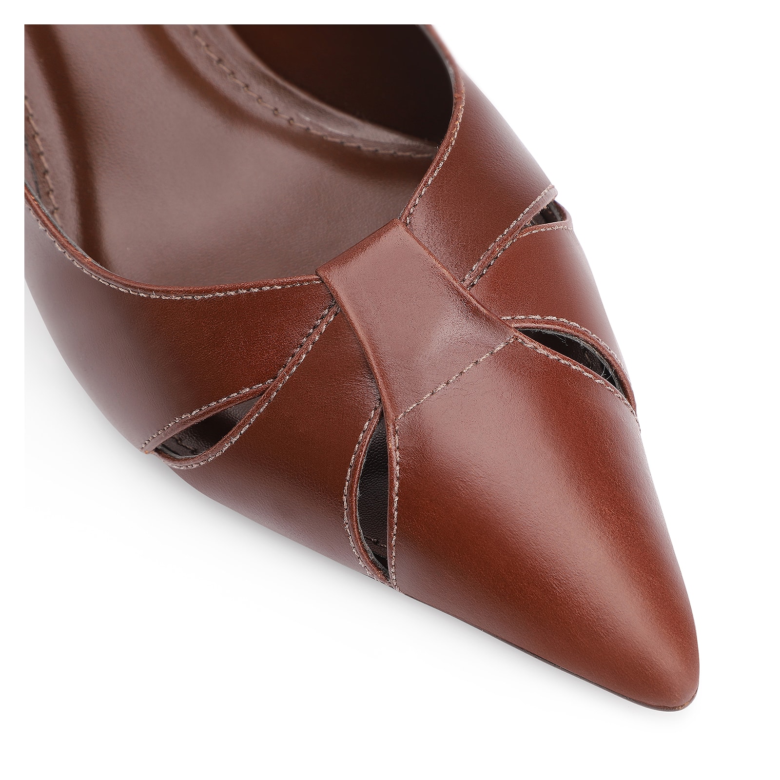 Scarpin Couro Marrom