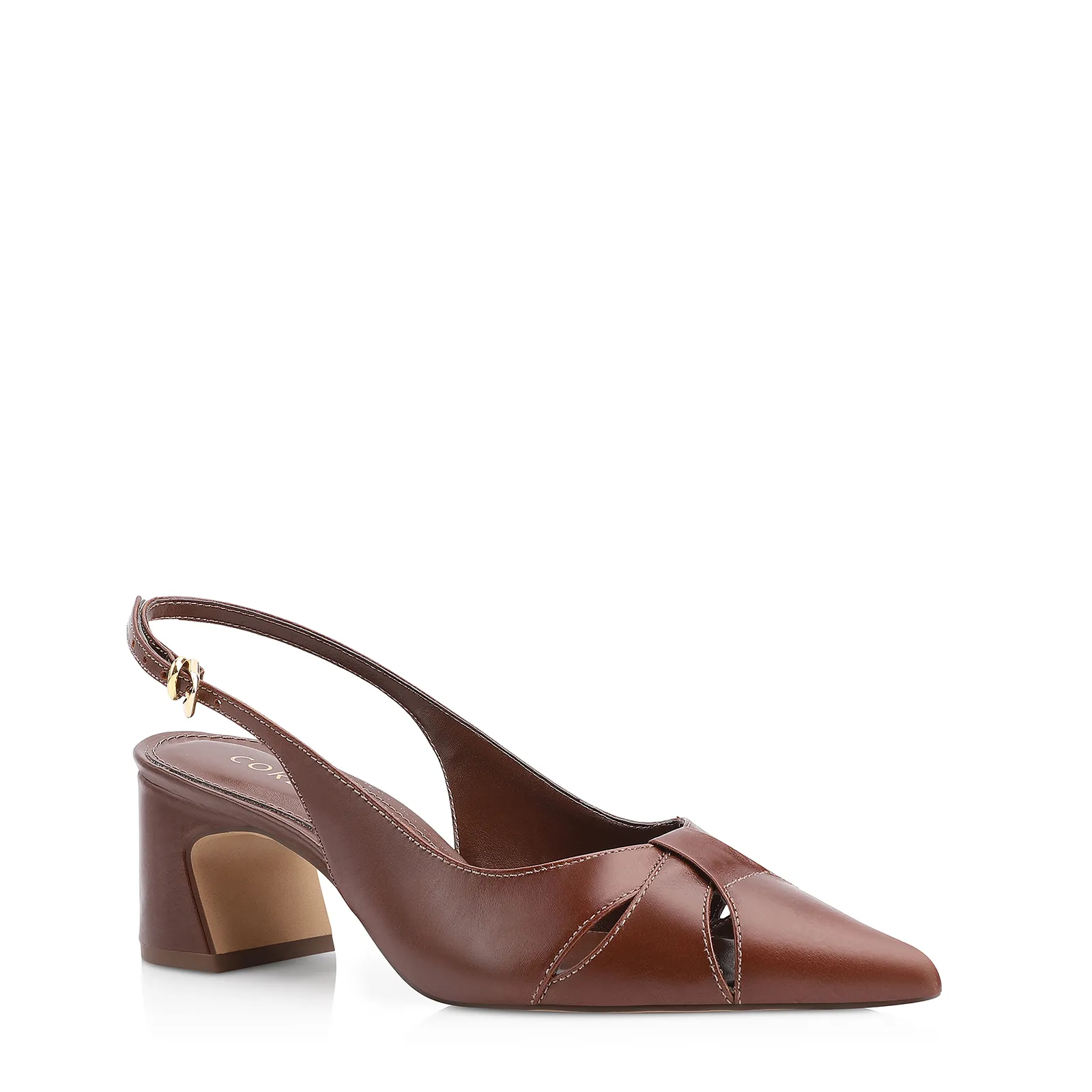 Scarpin Couro Marrom