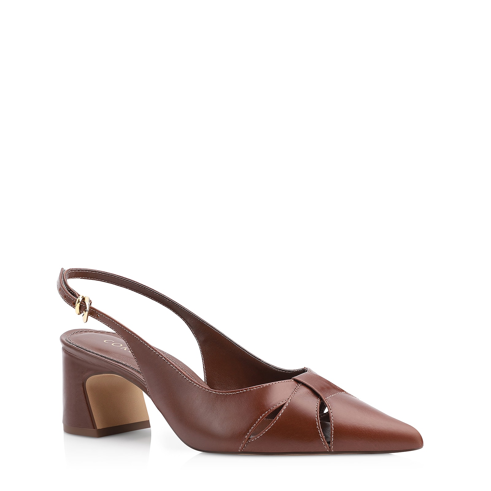 Scarpin Couro Marrom
